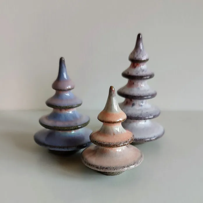 Artisan Glazed Ceramic Tree Ornament