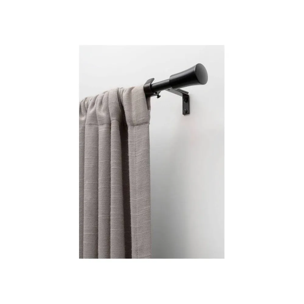 Cylinder Finial Metal Alloy Drapery Rod Set