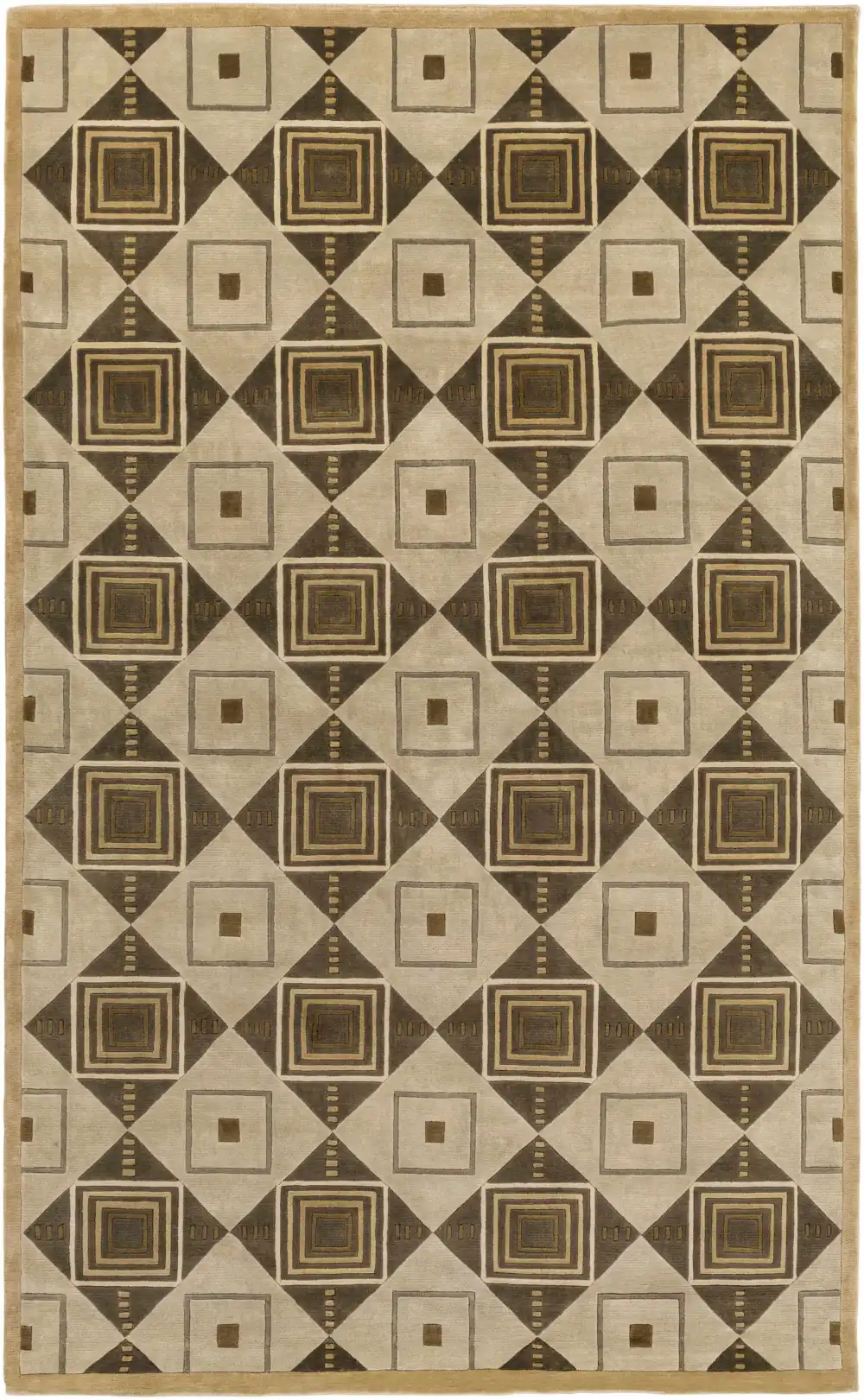 Warm Contemporary Hand Knotted Wool Area Rug