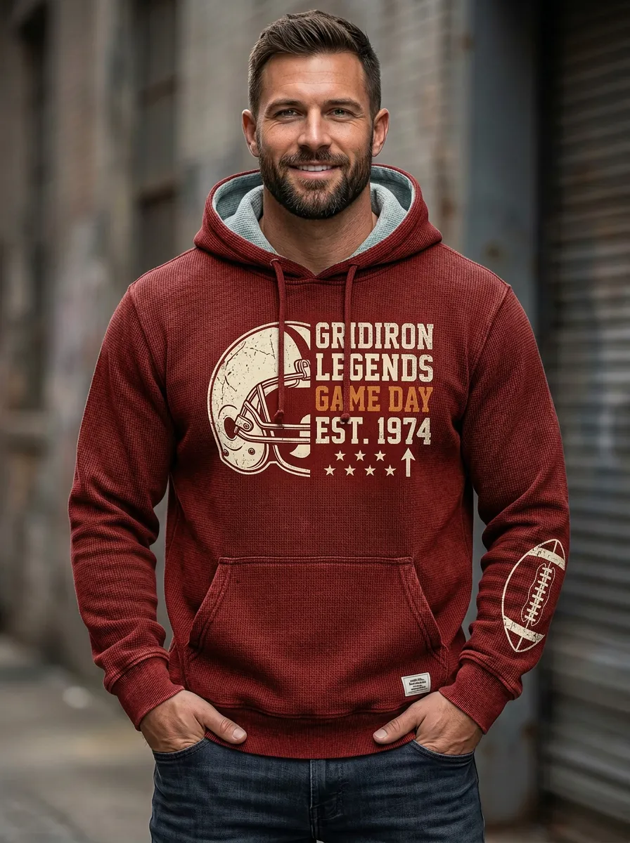 Men's Gridiron Legends Football Helmet Printed Hoodie