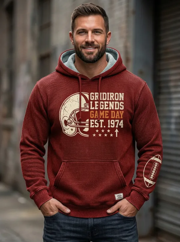 Men's Gridiron Legends Football Helmet Printed Hoodie
