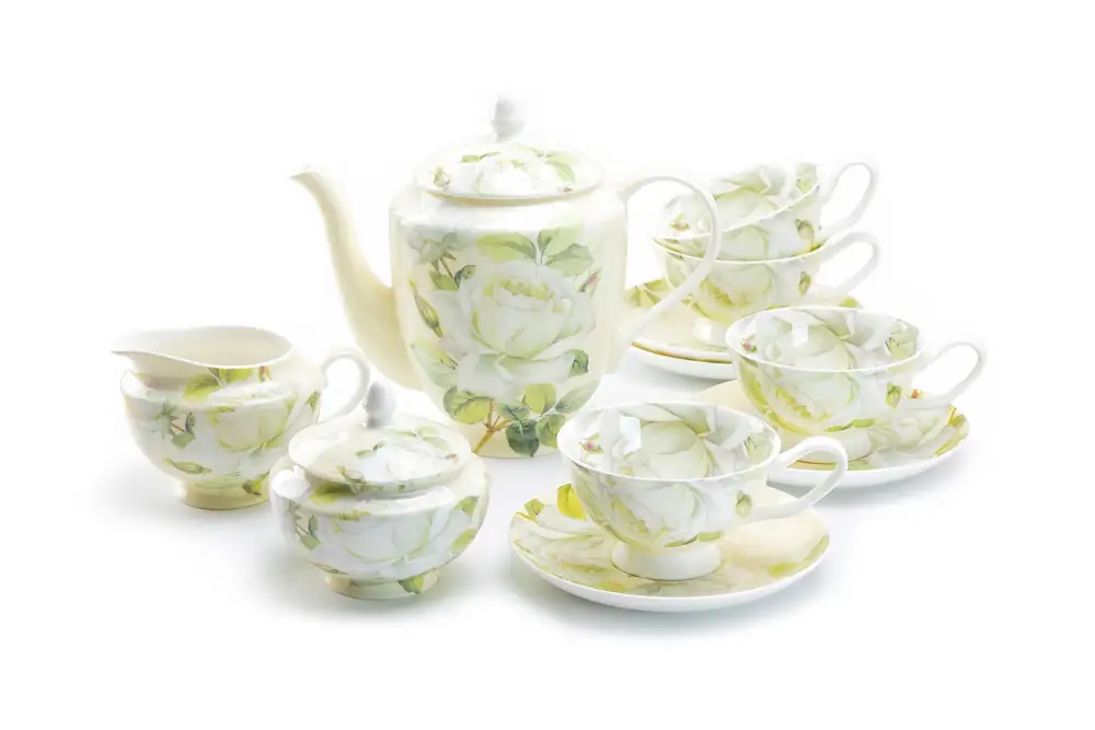 Iceberg Rose Bone China Tea Set