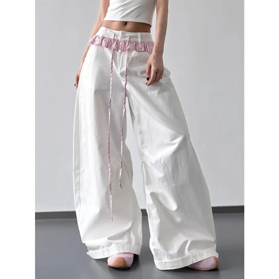 Everyday Wide Leg Drawstring Casual Pants
