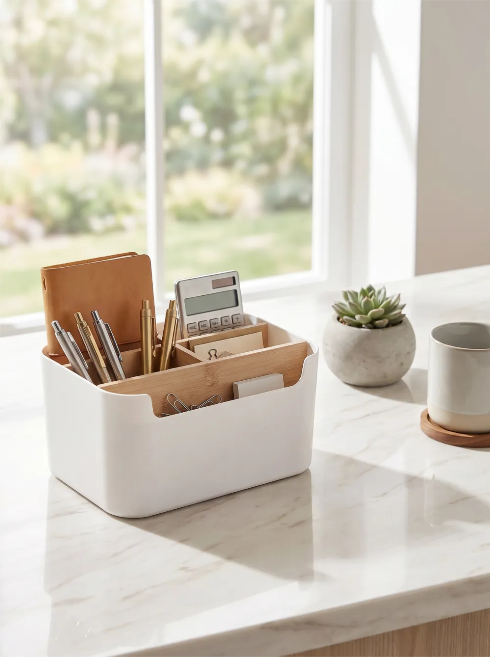 Multipurpose Desk Organizer White
