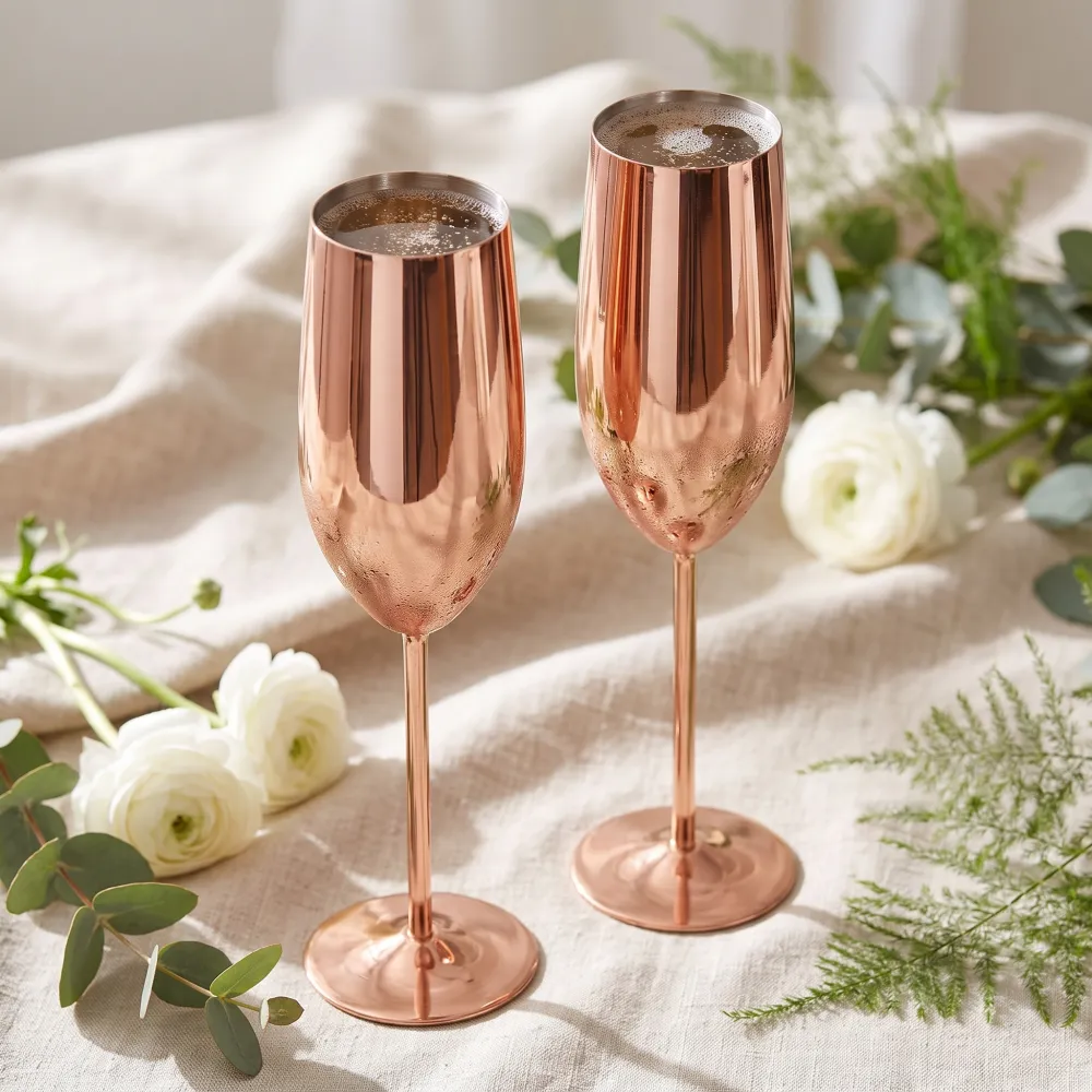Stainless Steel Stemmed Wine & Champagne Glasses