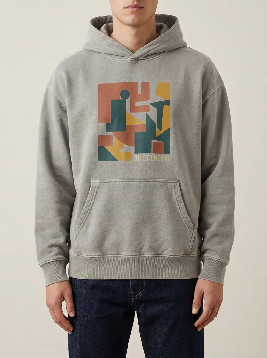 Quiet Energy Abstract Geometric Hoodie