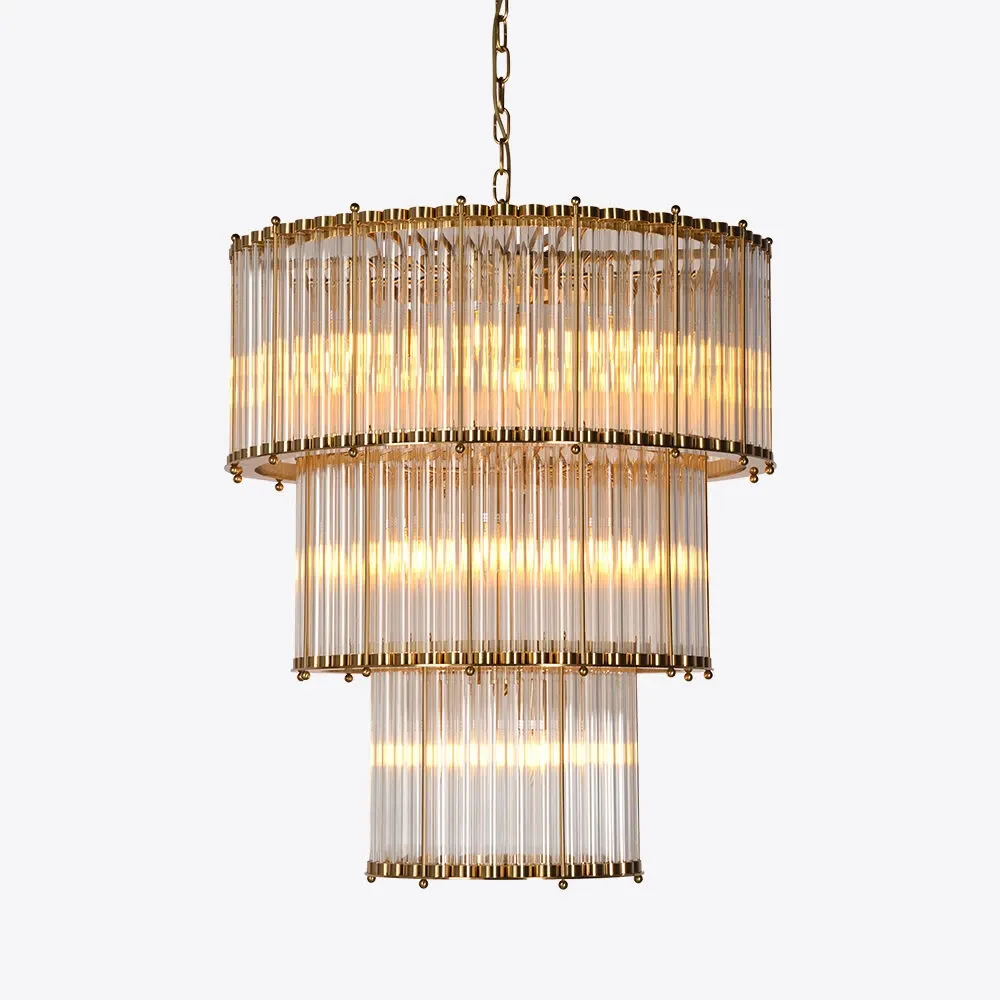 Layered Glass Tube Chandelier