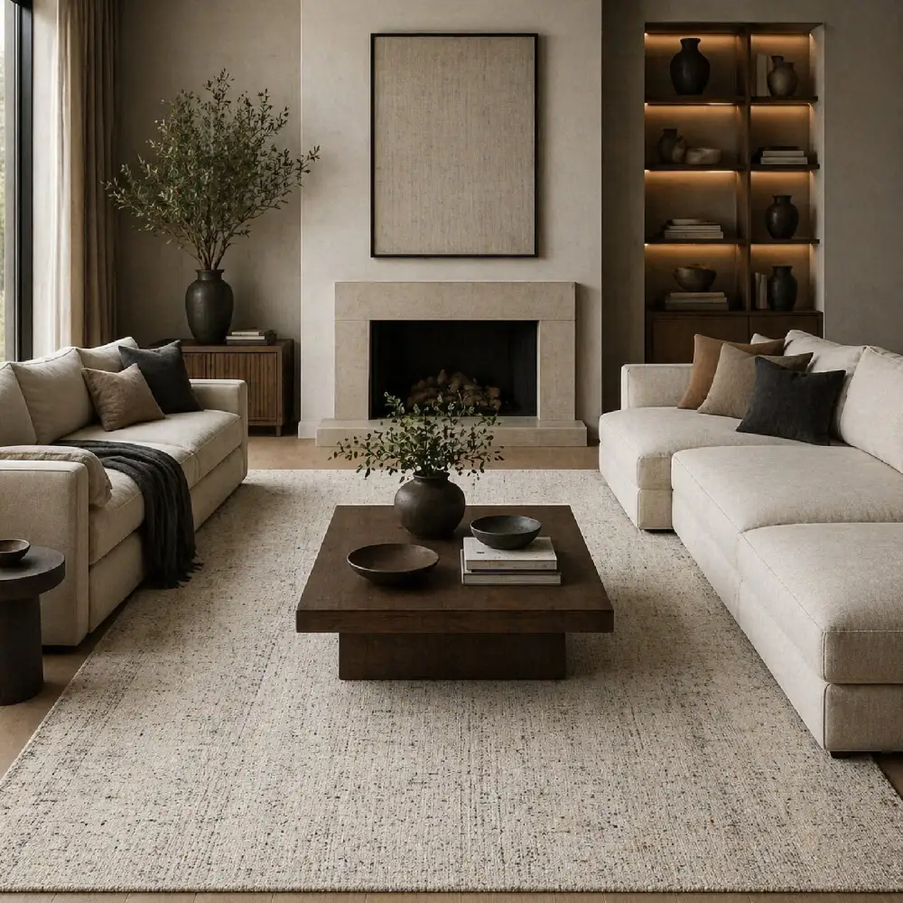 Hand-Loomed Wool Blend Carpet