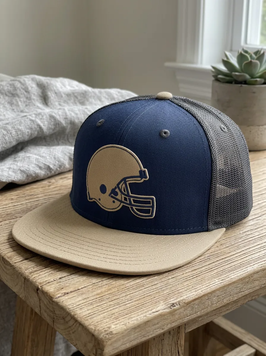 Men's Football Fan American Helmet Graphic Printed Mesh Cap