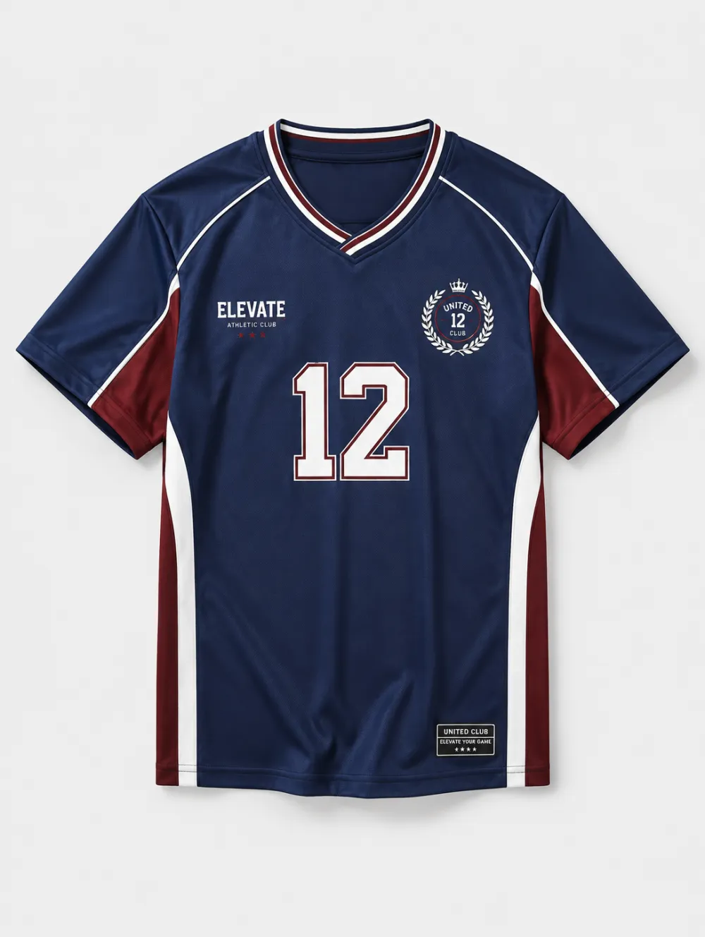 Men's Elevate Athletic Club Number 12 Printed Jersey Shirt