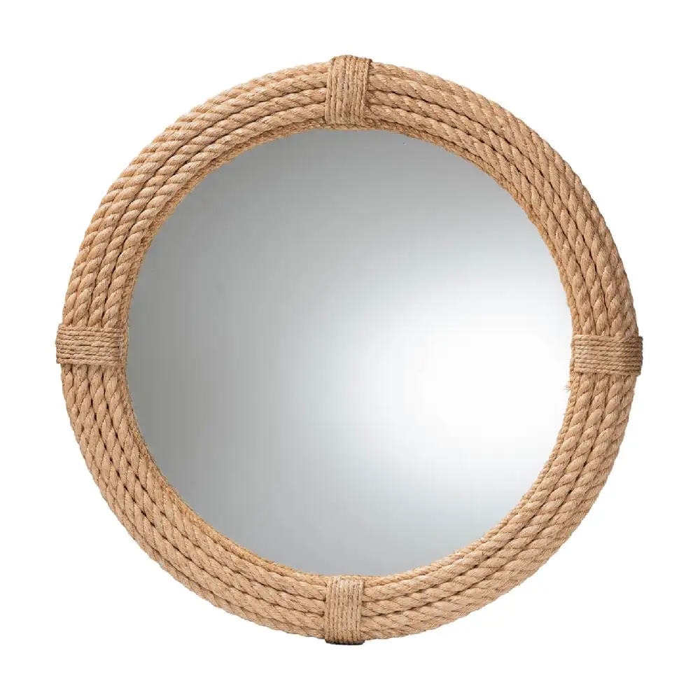 Woven Rope Round Wall Mirror