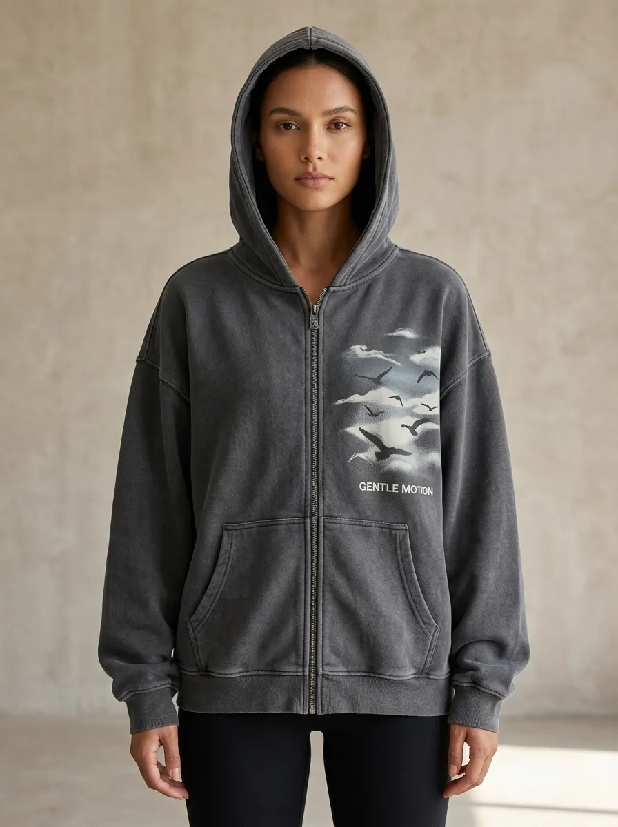 Nature Flying Birds Gentle Motion Hoodie