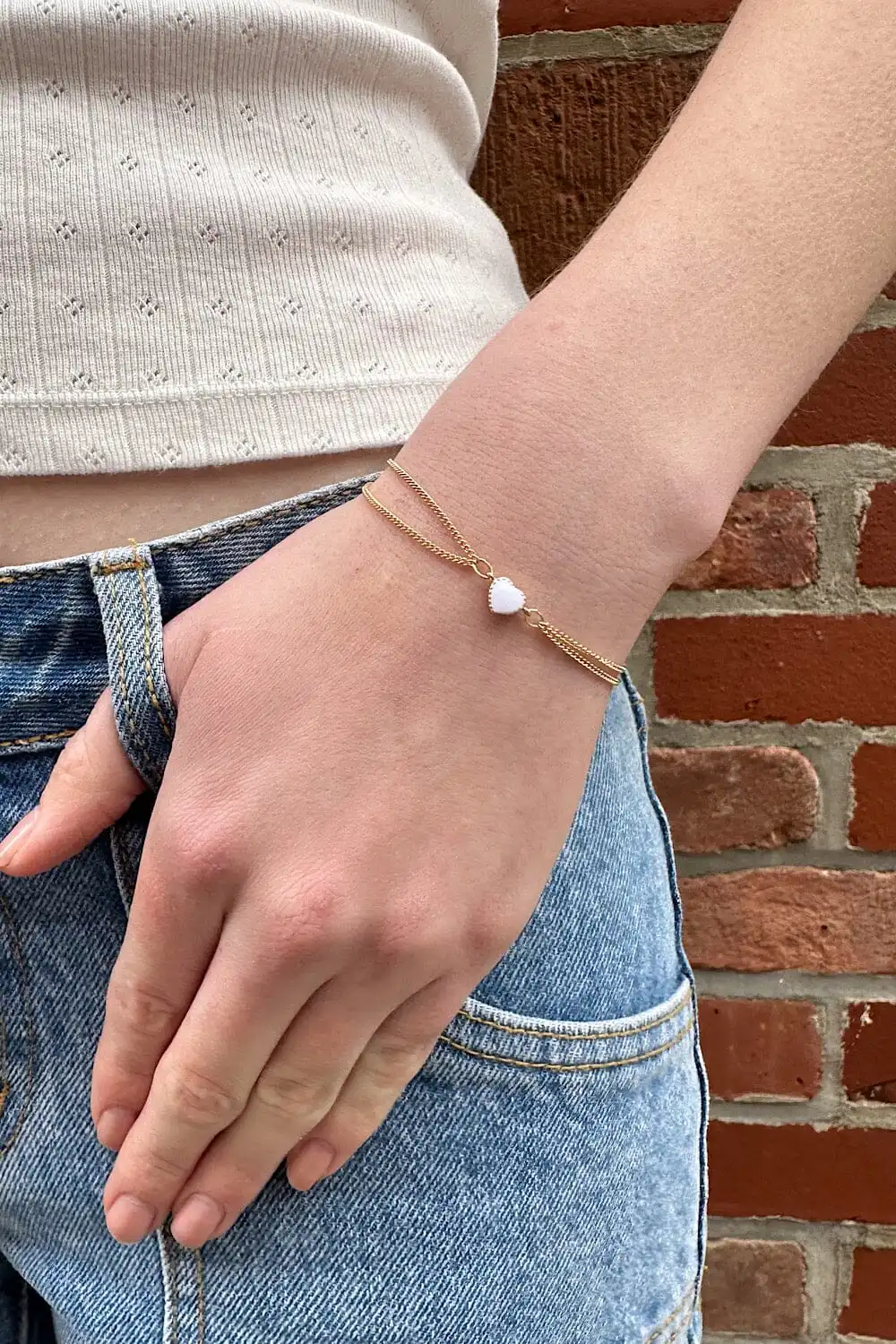 Layered Heart Charm Bracelet