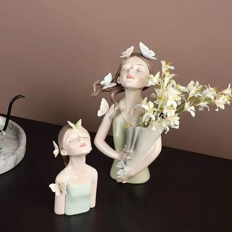 Graceful Girl Vase Sculpture