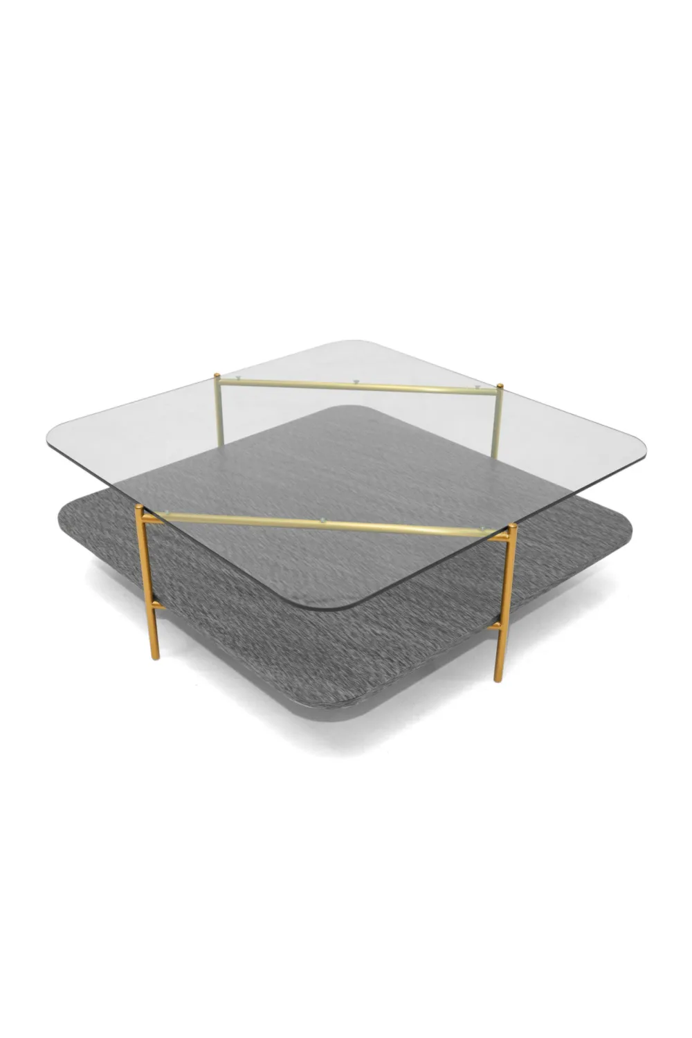 Rounded Framed Glass Coffee Table