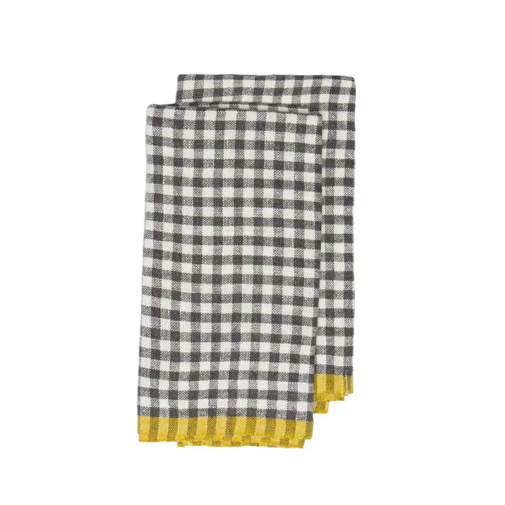 Gingham Linen Kitchen Towel Set