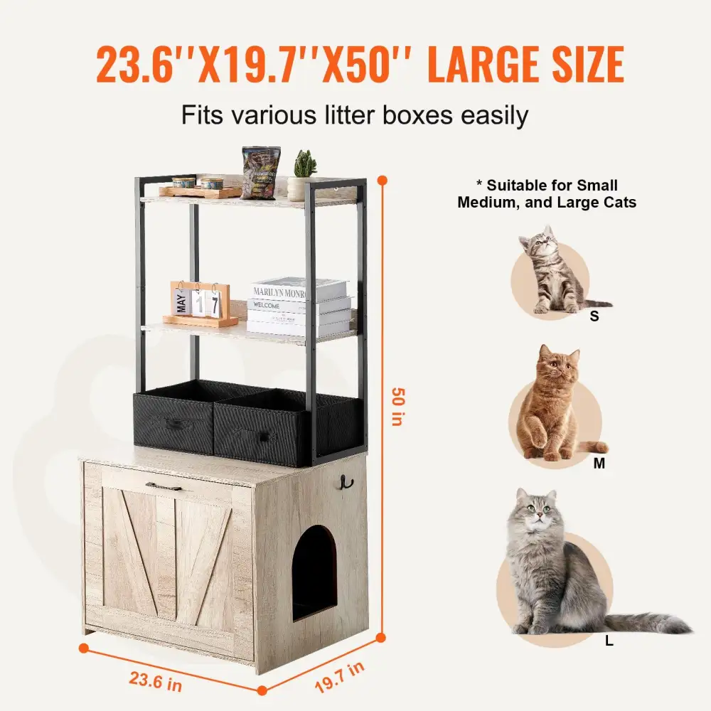 Hidden Storage Litter Box Enclosure