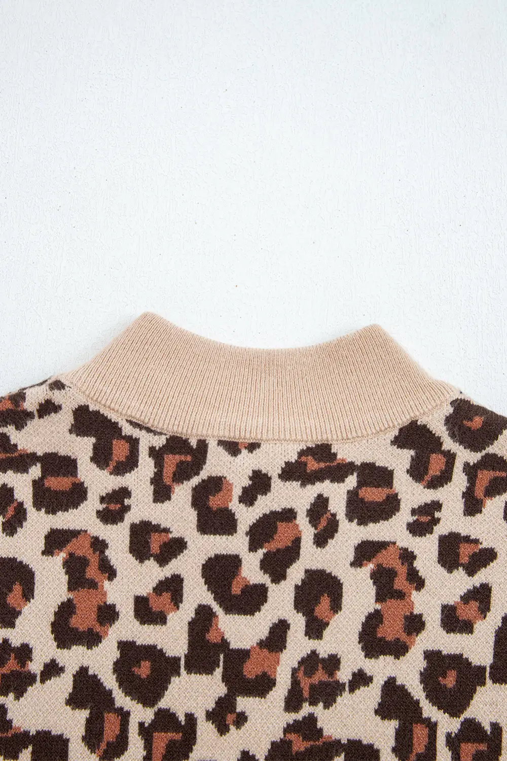 Layered Detail Animal Print High Neck Mini Dress