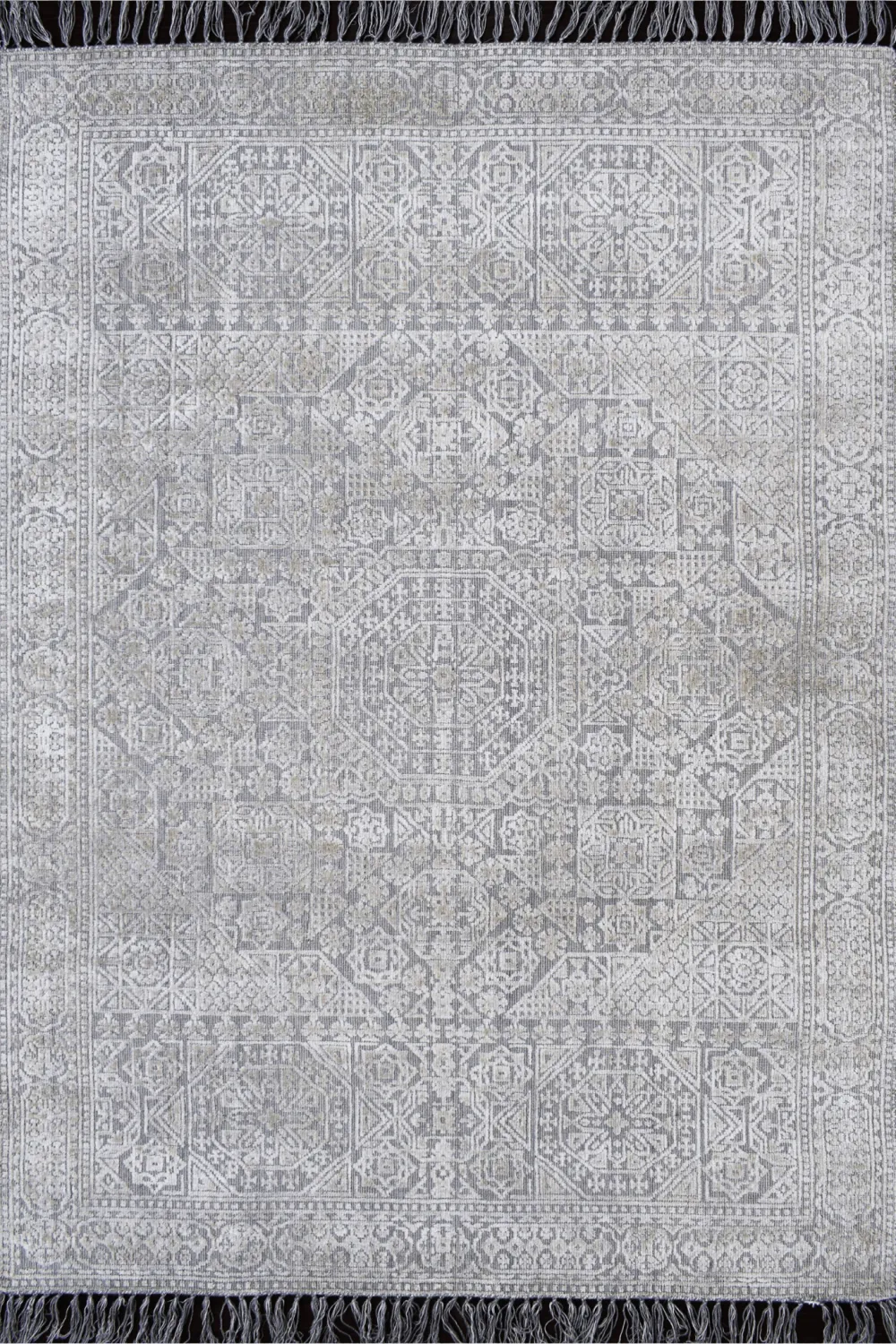 Crafted Textured Contemporary Wool Viscose Area Rug
