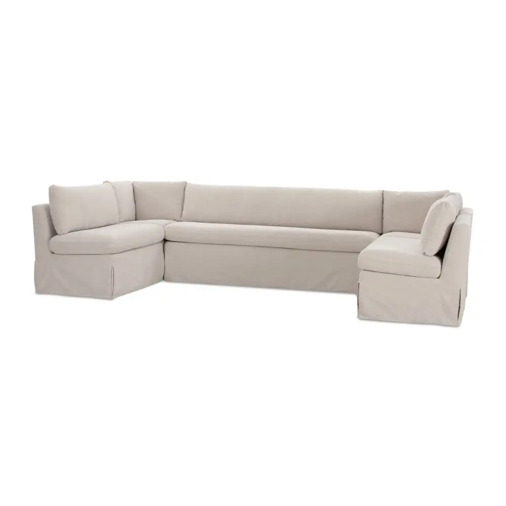 Modern U-Shaped Slipcovered Lounge Seating