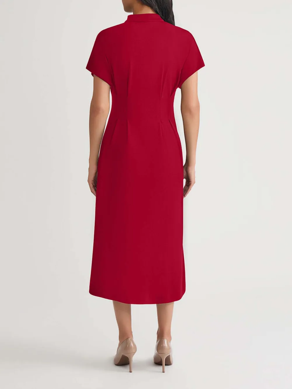 Stand Up Collar Button Up Dress