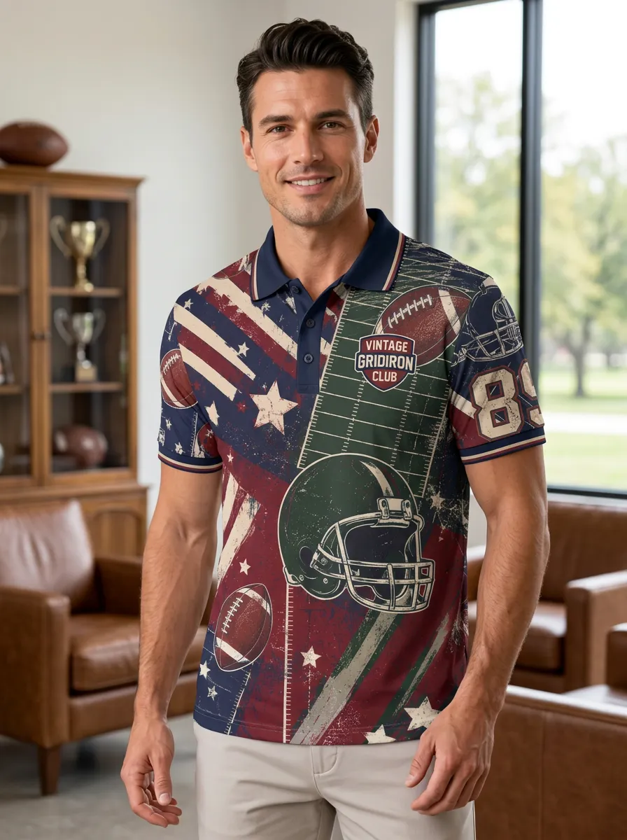 Men's Heritage Gridiron Vintage Polo Shirt