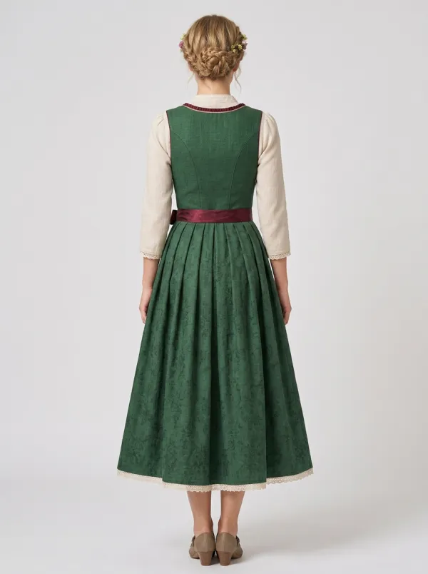 Floral Embroidered Traditional Women's Bavarian Oktoberfest Dirndl Dress