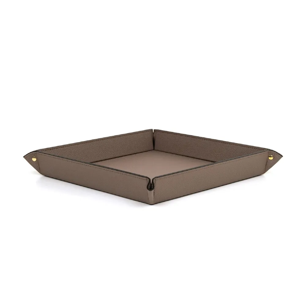 Square Studded Leather Trinket Tray