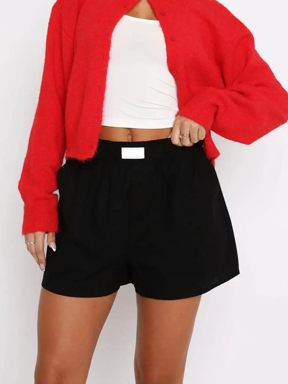 Casual Simple Elastic Waist Shorts