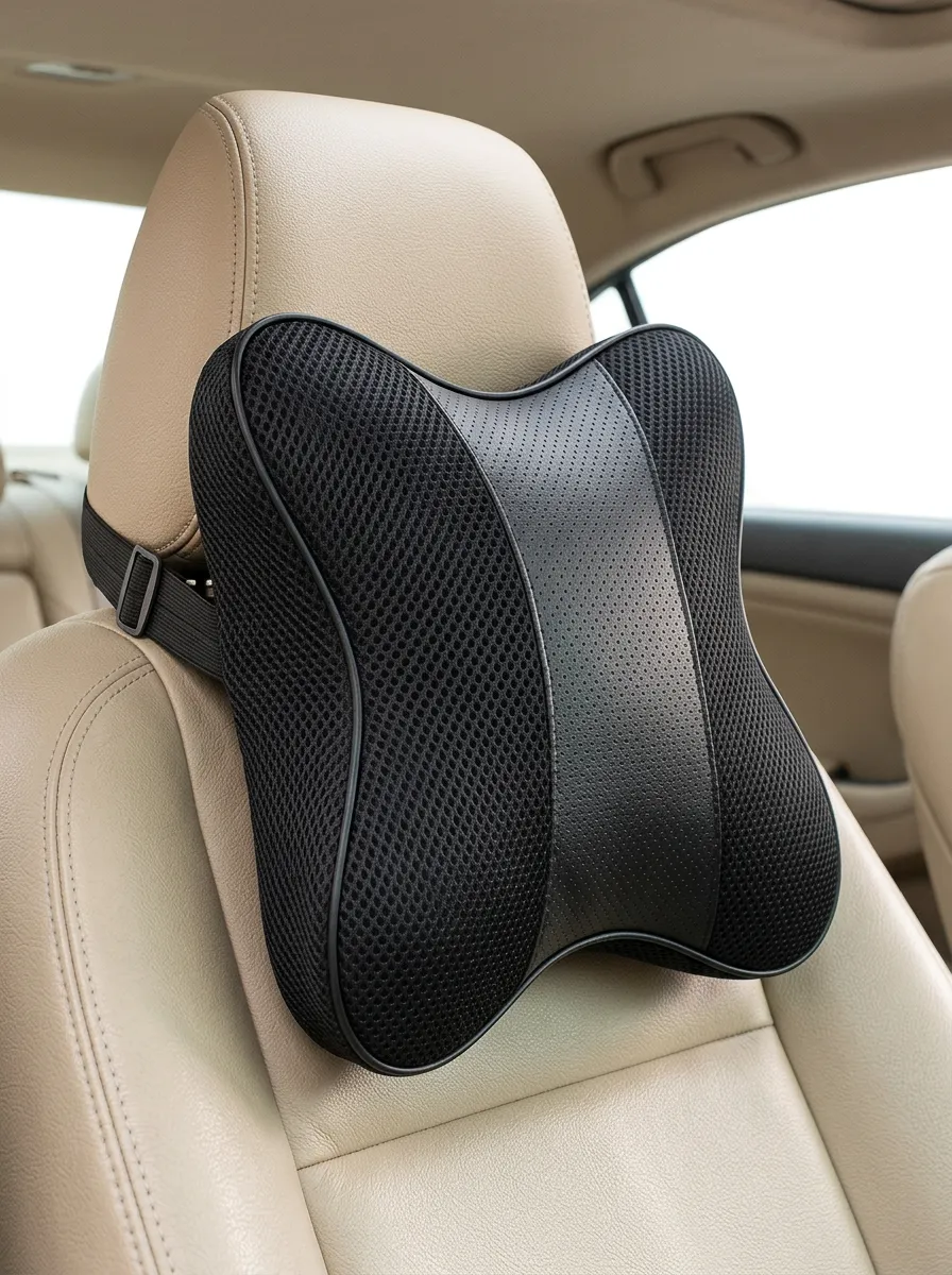 Neck-Support Leather-Look Ergonomic-Look Car Neck Support Pillow