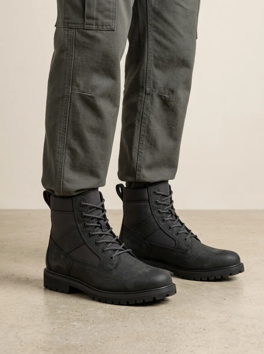 Unisex Outdoor Explorer Topographic Print Work Boots
