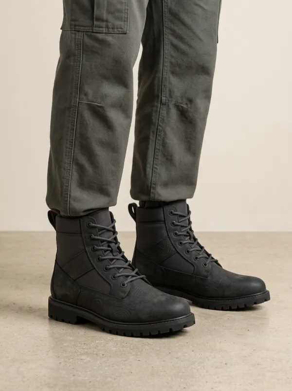 Unisex Outdoor Explorer Topographic Print Work Boots