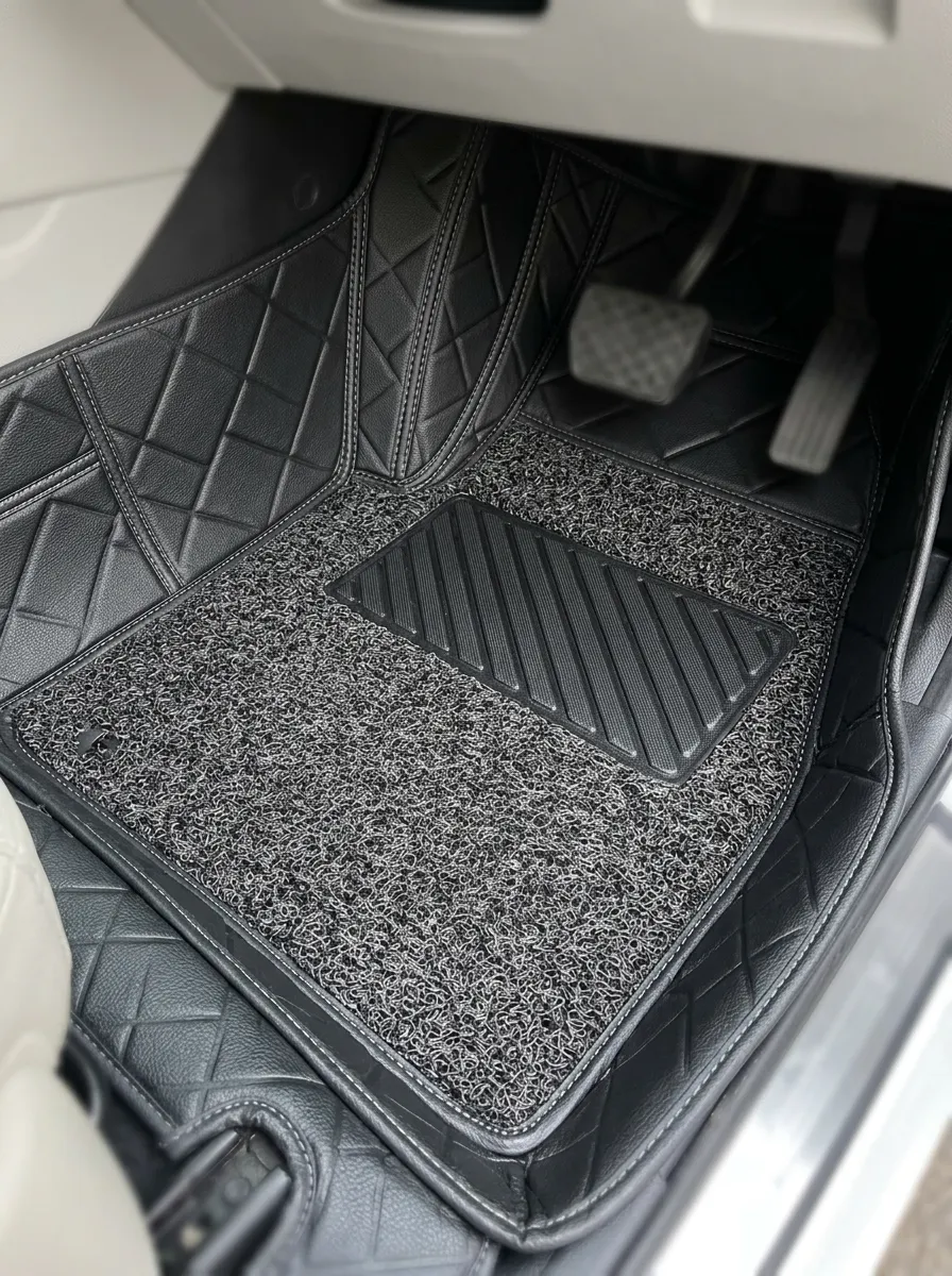 Diamond-Quilted Textured Car Floor Mats
