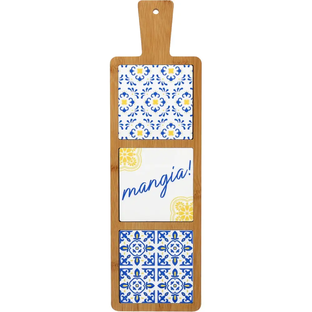 Mangia Bamboo Ceramic Tile Trivet
