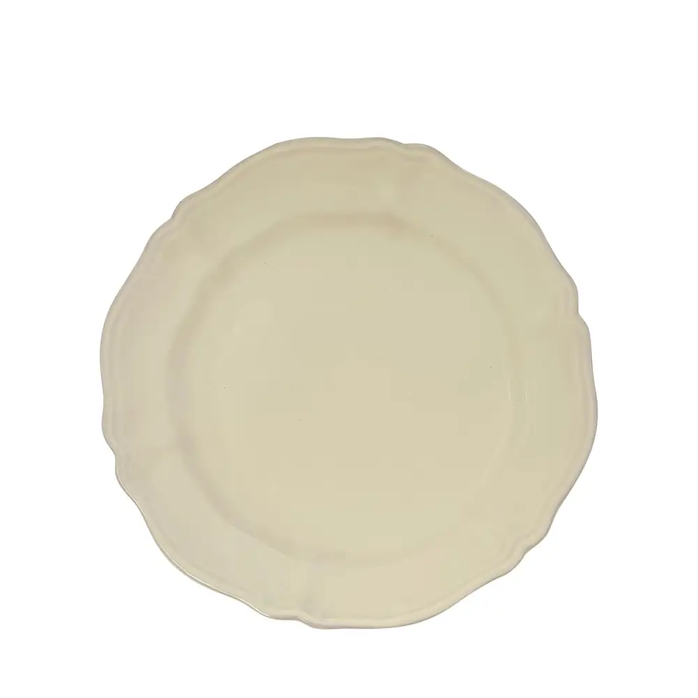Hand-Painted Scalloped Ceramic Main Plate