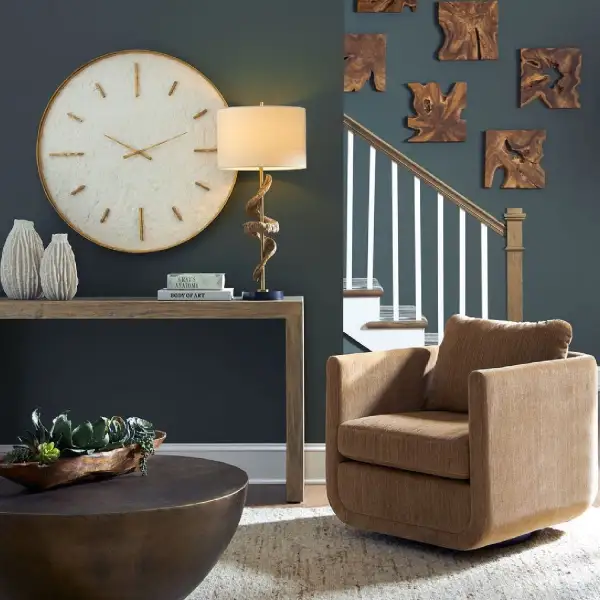 Chenille Rounded Swivel Chair