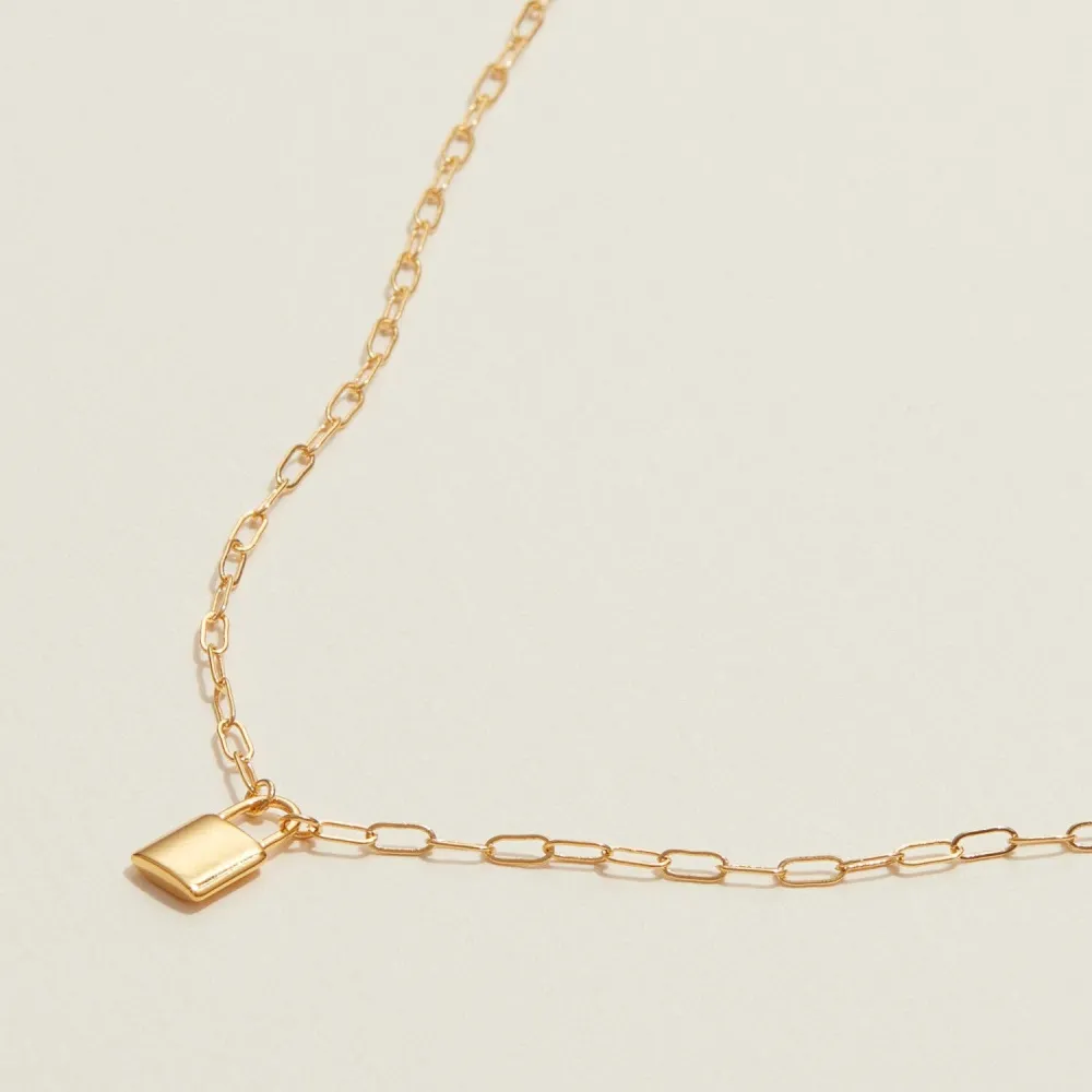 Petite Lock Pendant Necklace