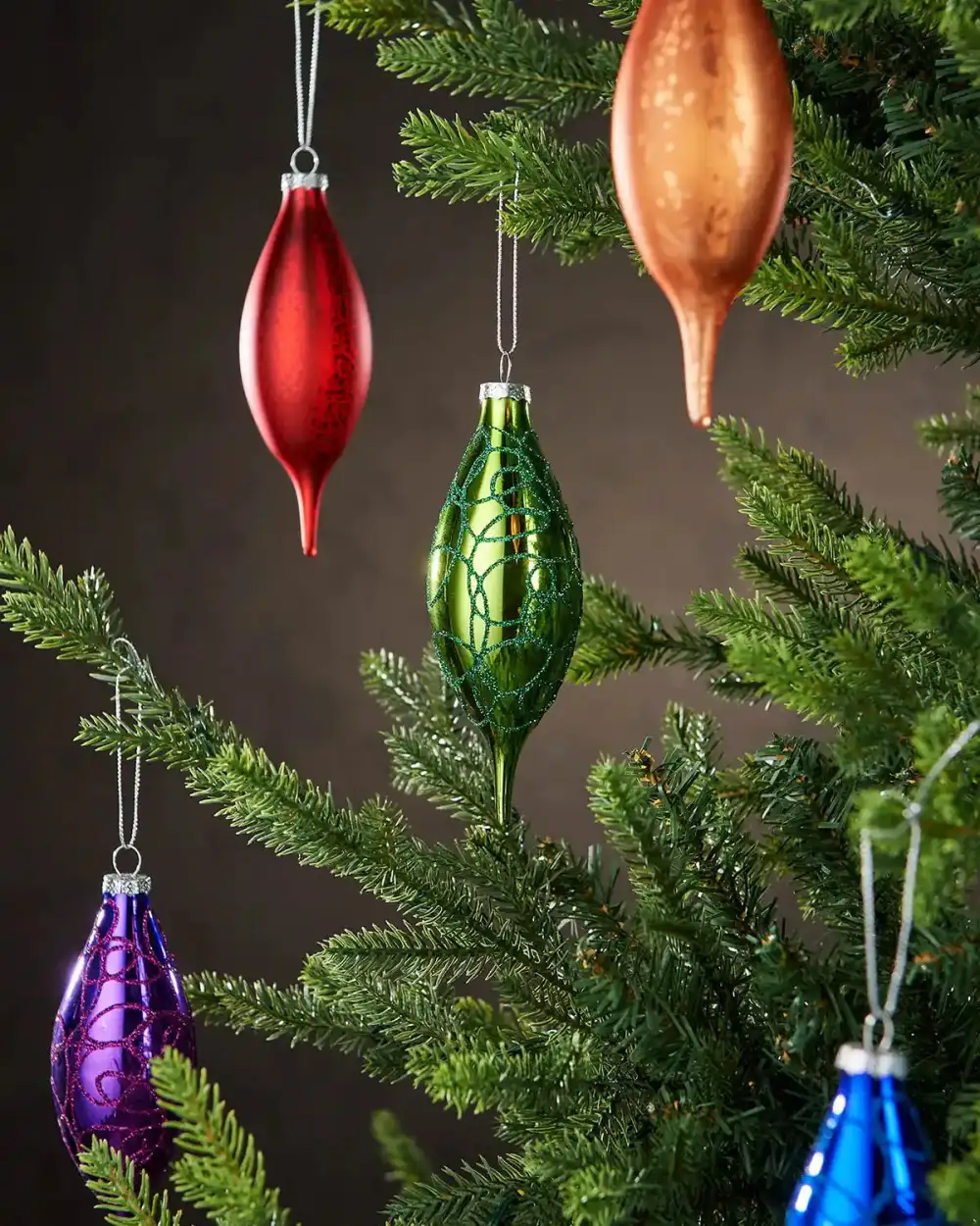 Glass Teardrop Bauble Set