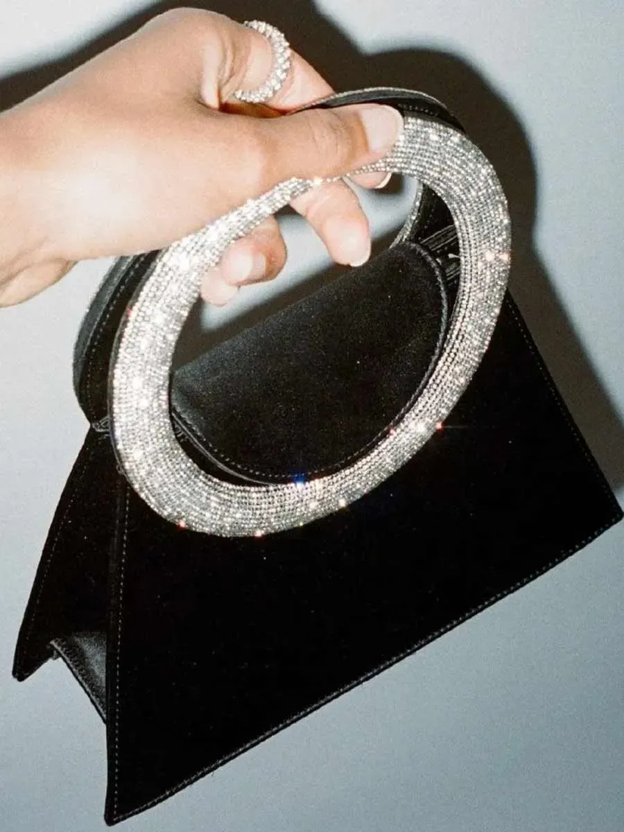 Ilaria Diamante Loop Satin Bag