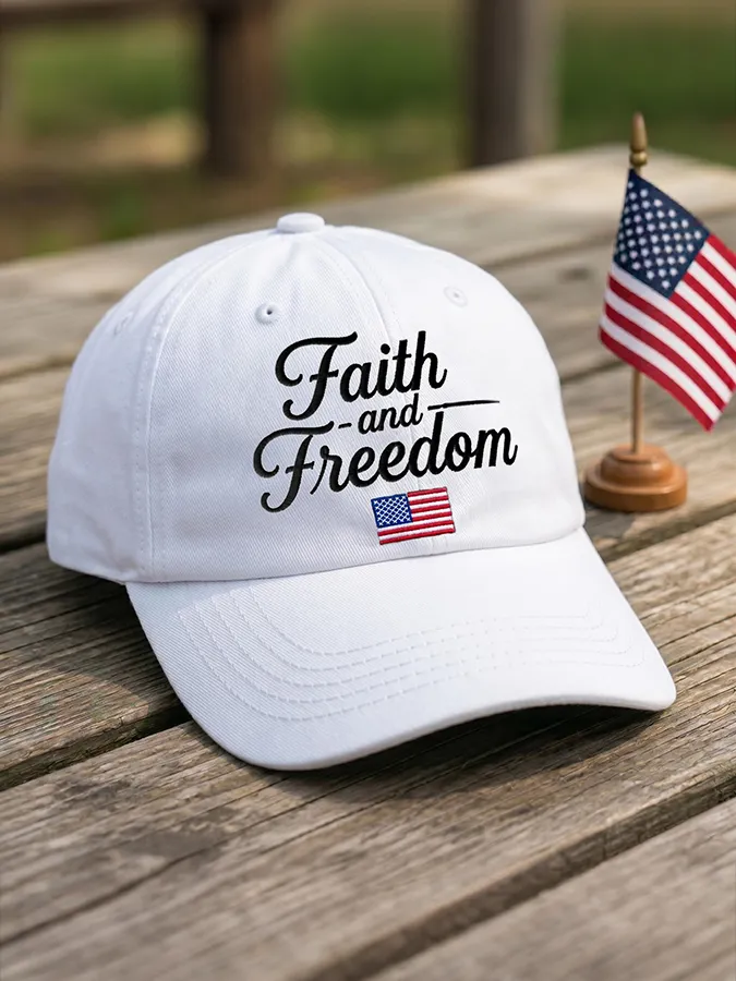 American Free Faith Patriotic Baseball Hat