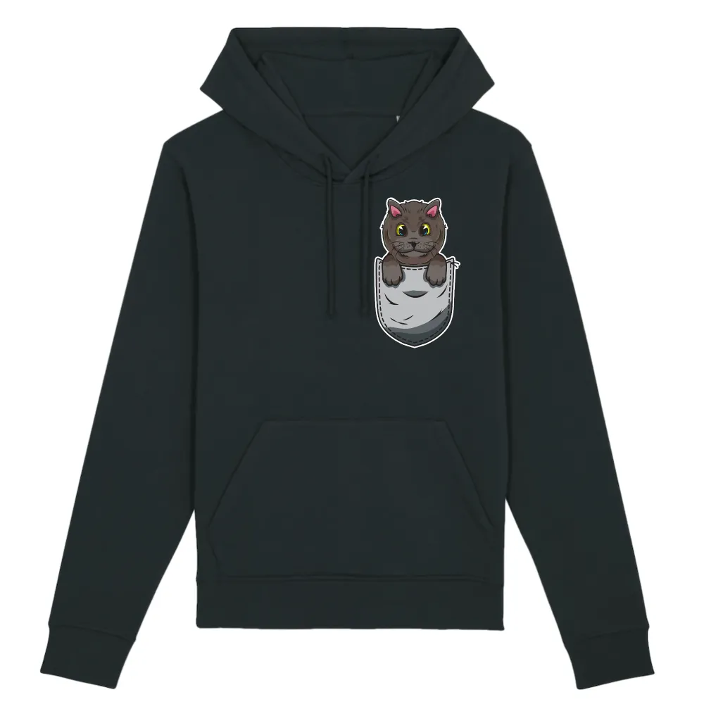 Peekaboo Cat Graphic Pullover Hoodie