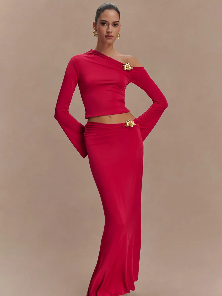 Juliana Asymmetrical Maxi Skirt Set