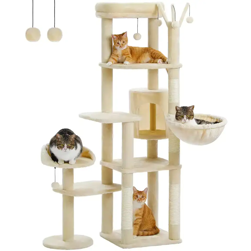 Multi Level Cat Playground Plush Cat Climbing Frame