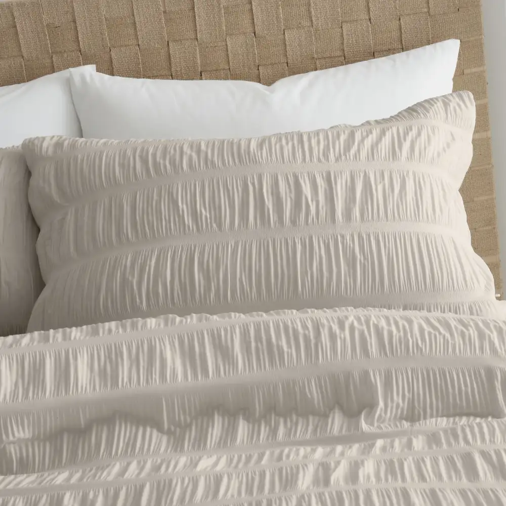 Refined Bedroom Stripe Seersucker Duvet Cover Set