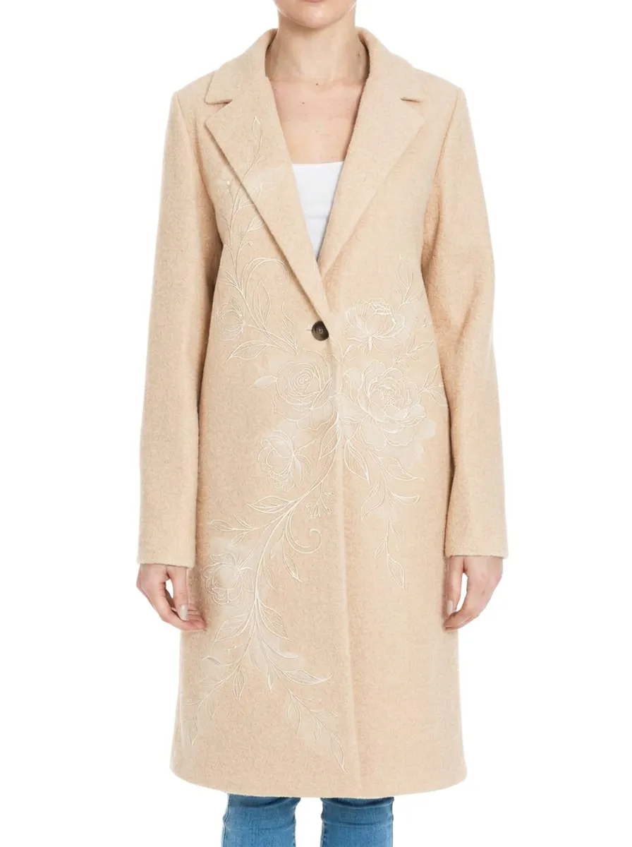 Women's Floral Lover Grey Rose Vine Printed Coat
