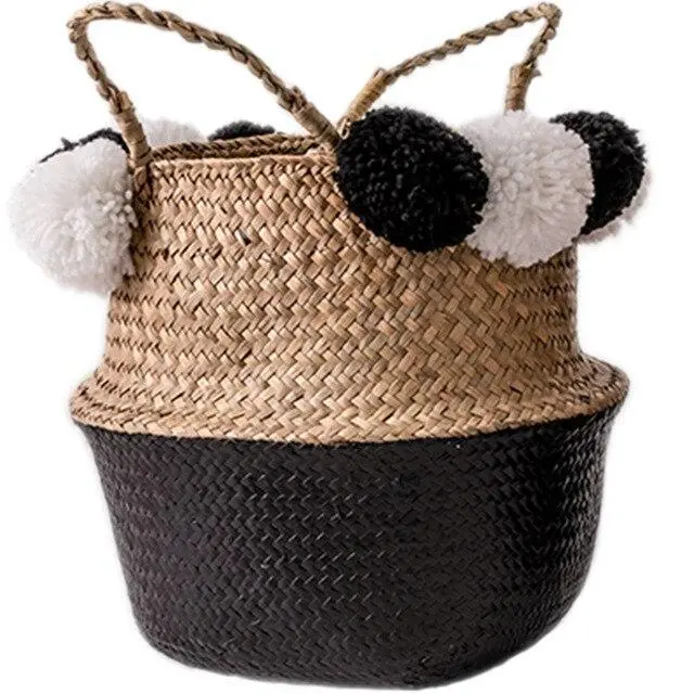 Structured Woven Seagrass Laundry Basket