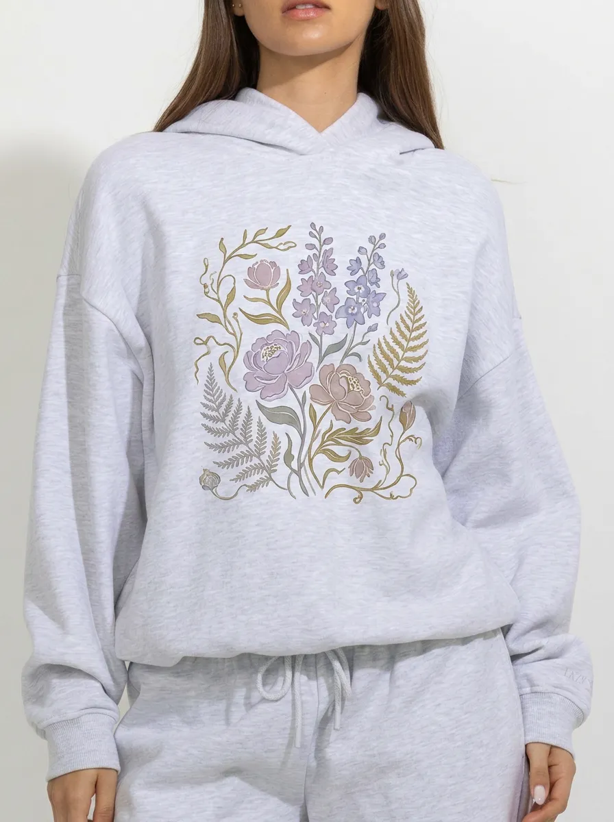 Women's Botanical Nature Lover Floral Fern Printed Hoodie