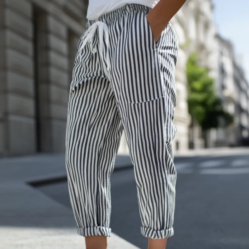 Textured Cotton Pants
