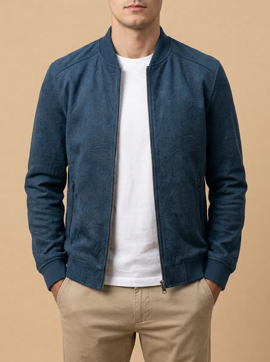 Tropical Leaf Bomber Jacket
