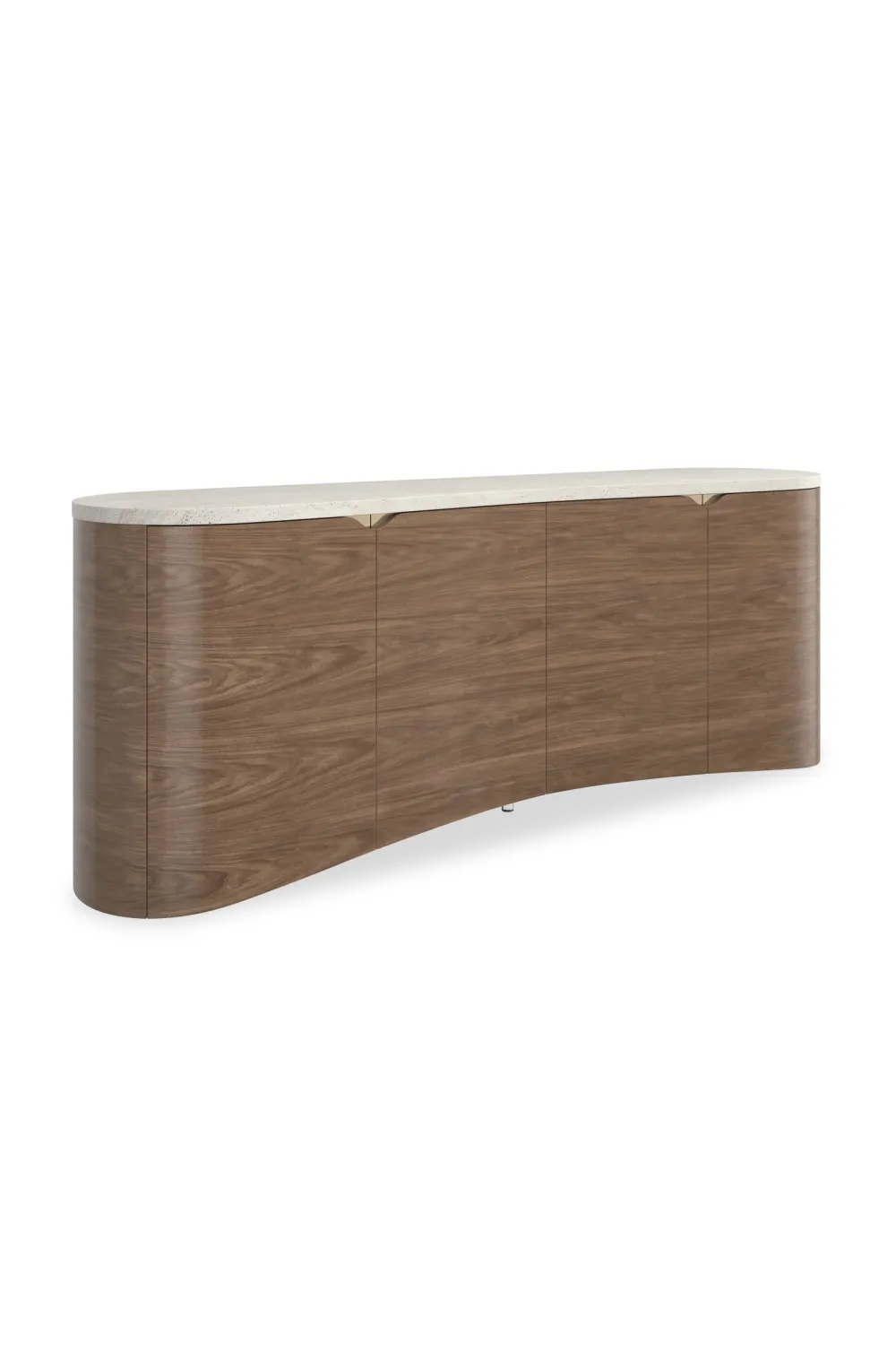 Fluted Travertine Four-Door Sideboard